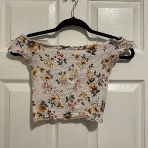 Garage Floral off the shoulder crop top